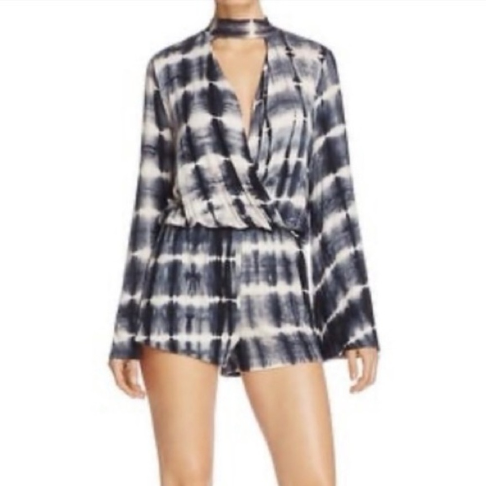 Long sleeve deep V romper